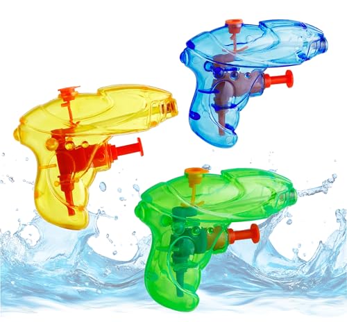 3er Mini Wasserpistolen Set - ca. 8 cm mit großer Reichweite Wasserspritzpistole Spritzpistole klein mini für Kinder von TK Gruppe Timo Klingler