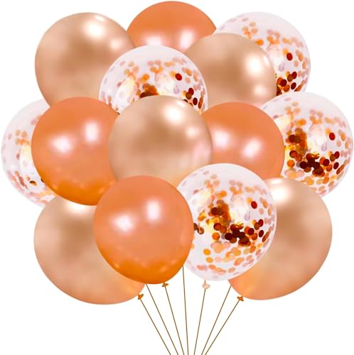 50x Luftballons gold metallic mit Konfetti - Ø 35 cm für Geburtstag & Hochzeit & Party & Kindergeburtstag - Luft & Helium als Dekoration von TK Gruppe Timo Klingler