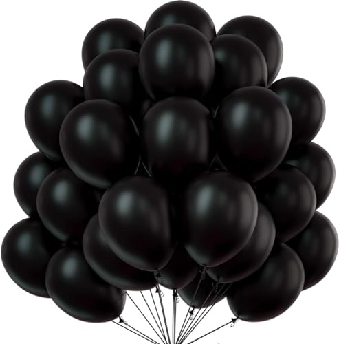 50x Luftballons schwarz - Ø 35 cm für Geburtstag & Hochzeit & Party & Kindergeburtstag - Luft & Helium als Dekoration von TK Gruppe Timo Klingler