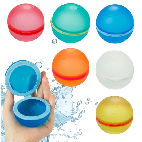 6x Wasserbomben Selbstschließend & Wiederverwendbar - Magnetisch & Schnell befüllbar - Für Kinder & Erwachsene - aus weichem Kunststoff von TK Gruppe Timo Klingler