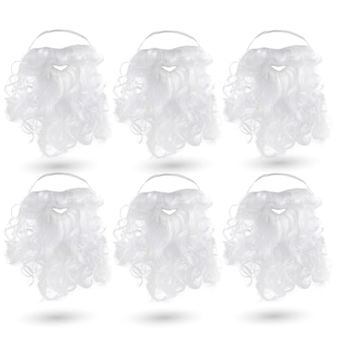 TK Gruppe Timo Klingler 18x Weihnachtsmannbart - Nikolausbart Bart weiß Weiss - zum Verkleiden als Nikolaus - Weihnachtsmann - Santa - Weihnachten von TK Gruppe Timo Klingler