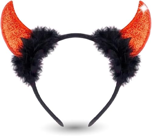TK Gruppe Timo Klingler 3x Teufelsohren rot als Kopfbedeckung Teufelshörner Teufel Accessoire zu Kostüm Damen & Kinder an Fasching & Karneval & Halloween von TK Gruppe Timo Klingler
