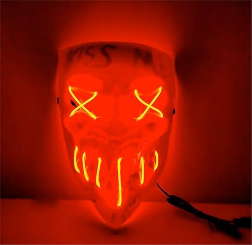 TK Gruppe Timo Klingler Kiss Me LED Grusel Maske - wie aus Purge steuerbar, Gesicht leuchtend, für Halloween, Fasching & Karneval als Kostüm für Herren & Damen (Farbauswahl) (Kiss Me) von TK Gruppe Timo Klingler