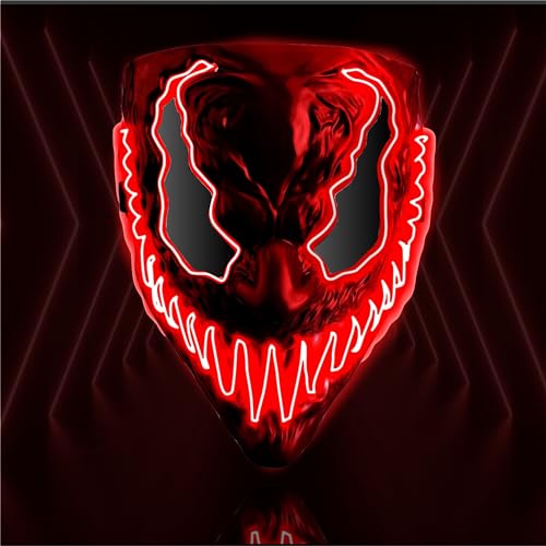 TK Gruppe Timo Klingler LED Venobat Premium Maske rot - wie aus Venobat steuerbar, für Halloween, Fasching & Karneval als Kostüm für Herren & Damen (Venobat-Rot) von TK Gruppe Timo Klingler
