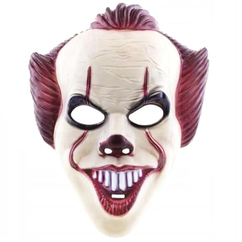 TK Gruppe Timo Klingler Pennywise Clown ES Maske als Kostüm Accessoire für Damen & Herren, Kinder & Erwachsene an Anonymous Halloween & Fasching & Karneval (Horror Clown) von TK Gruppe Timo Klingler