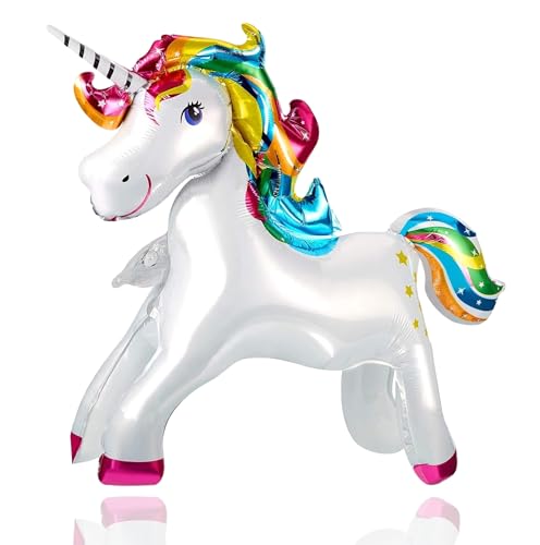 XXL Luftballon Einhorn 110 x 85 cm - Helium Ballon für Kindergeburtstag, Unicorn Party & Dekoration (Einhorn - Pferd) von TK Gruppe Timo Klingler