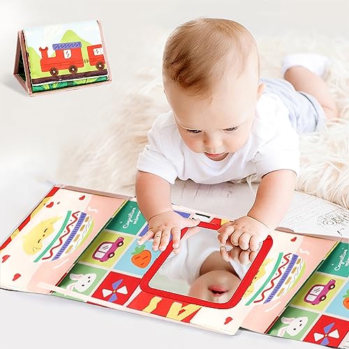 TK99SW Baby Spielzeug 0-12 Monate, Bauchlage Spielzeug Baby, Faltbarer Spiegel Spielzeug mit Knisterbuch, Visuelle Auditive Taktile Stimulation, Geschenke für Jungen Mädchen TK99SW Baby Spielzeug 0-12 Monate, Bauchlage Spielzeug Baby, Faltbarer Spiegel Spielzeug mit Knisterbuch, Visuelle Auditive Taktile Stimulation, Geschenke für Jungen Mädchen von TK99SW