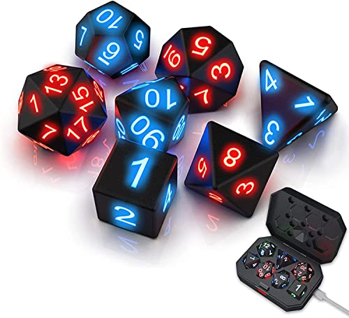 TKMARS DND Würfel Dungeons and Dragons Würfel Beleuchtbarer 7-Led-Leuchtwürfel mit Ladekoffer, Polyedrische Würfel Geeignet für Dungeons and Dragons Dungeon and Dragons TKMARS DND Würfel Dungeons and Dragons Würfel Beleuchtbarer 7-Led-Leuchtwürfel mit Ladekoffer, Polyedrische Würfel Geeignet für Dungeons and Dragons Dungeon and Dragons von TKMARS
