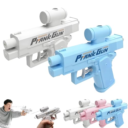 Prank Water Gun, Prank Two-Way Water Gun, Prank Squirt Gun, for Adults Party Games Outdoor Indoor, Easy to Carry (White+Blue) von TKNIBEEN