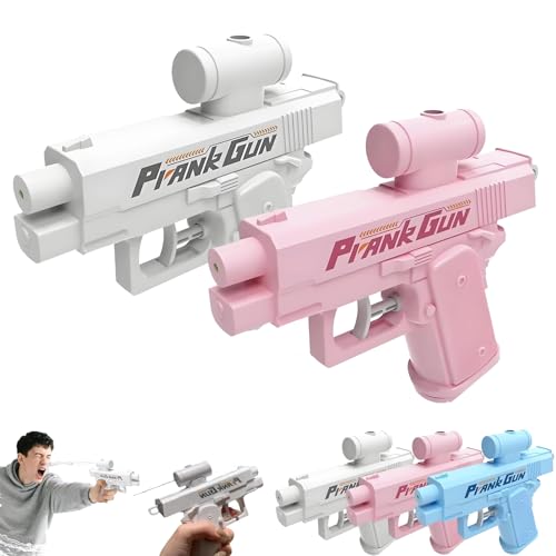 Prank Water Gun, Prank Two-Way Water Gun, Prank Squirt Gun, for Adults Party Games Outdoor Indoor, Easy to Carry (White+Pink) von TKNIBEEN