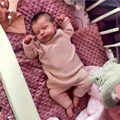 TKYFOYS Real Life 50.8 cm 50cm Neugeborene Reborn Babypuppen Junge Full Vinyl Silikon Körper Augen Geschlossen Schlafen Baby Reborn Puppe von TKYFOYS