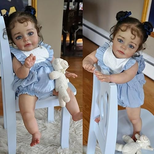 TKYFOYS Reborn-Baby Puppen Junge 55,9 cm handgemachte realistische Reborn Babys Neugeborenes Baby mit weichem Vinyl-Körper Real Life Baby mit Spielzeugzubehör Schließen Augen von TKYFOYS
