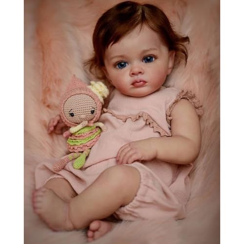 TKYFOYS 22 Zoll Reborn Baby Puppen Silikon Vinyl Lebensechte Handmade Neugeborenes Reborn Babypuppen Mädchen FüR Kleinkinder von TKYFOYS