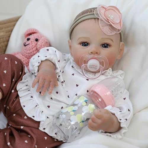TKYFOYS Reborn Dolls Girls 18 Inch Reborn Baby Doll Handmade Reborn Babies Soft Body She Looks and Feels Like a Real Lifelike Baby von TKYFOYS