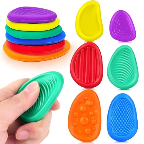 Fidget Toys Sensory Stones, 6 Stück Sensorik Spielzeug Anti Stress Spielzeug Stressabbau Erwachsene Antistress Worry Stone Fidget Toys Kinder für Erwachsene Konzentration Kinder Schüler ADHS Autismus von TLDNZXY