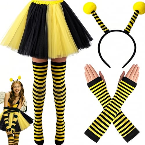 TLDNZXY Bienenkostüm Erwachsene, Bienen Kostüm Damen mit Bienenstirnband Tüllrock Gestreifte Socken Lange Handschuhe Karneval Bienenkostüm Damen Karnevalskostüm Zubehör TLDNZXY Bienenkostüm Erwachsene, Bienen Kostüm Damen mit Bienenstirnband Tüllrock Gestreifte Socken Lange Handschuhe Karneval Bienenkostüm Damen Karnevalskostüm Zubehör von TLDNZXY