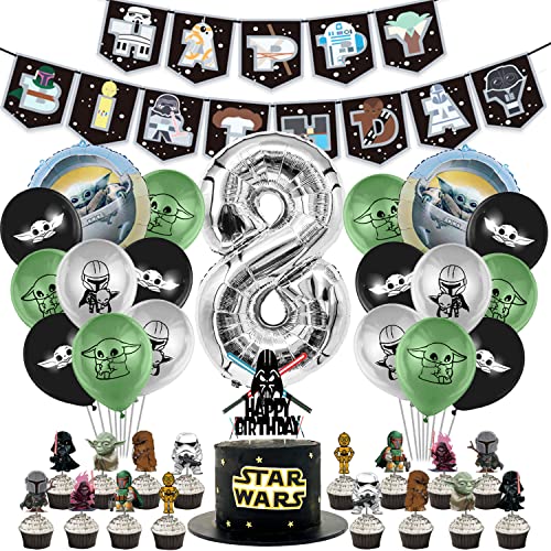 8 Jahre Geburtstag Dekoration 41 Pcs,Geburtstag Luftballons,Nummer 8 Ballon,Geburtstag Banner,Cupcake Topper,für 8 Jahre Jungen Mädchen zum Geburtstag Party Dekoration 8 Jahre Geburtstag Dekoration 41 Pcs,Geburtstag Luftballons,Nummer 8 Ballon,Geburtstag Banner,Cupcake Topper,für 8 Jahre Jungen Mädchen zum Geburtstag Party Dekoration von TLESMH