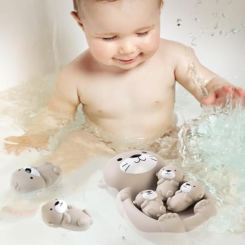 TLHWIN Baby Bad Spielzeug, Kinder Badewanne Tiere Spielzeug, Kleinkind Badezimmer Silikon Wasser Spielzeug, Finger Haustiere Kinder schwimmend Schwimmbad Bad Spielzeug Von 1 Jahr (A) von TLHWIN