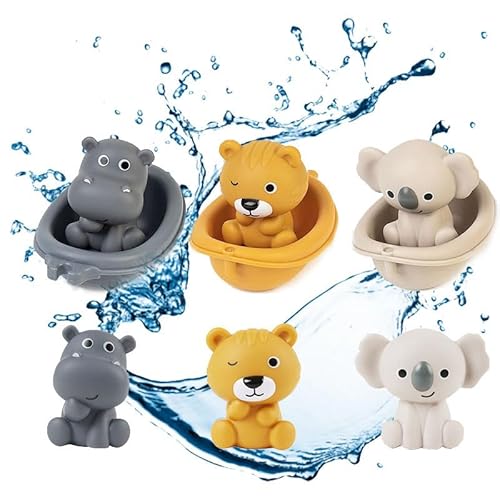 TLHWIN Baby Bad Spielzeug, Kinder Badewanne Tiere Spielzeug, Kleinkind Badezimmer Silikon Wasser Spielzeug, Finger Haustiere Kinder schwimmend Schwimmbad Bad Spielzeug Von 1 Jahr (C) von TLHWIN