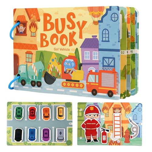 TLHWIN Beschäftigungsbuch für Kinder, Fahrzeug-Thema, mit Spielfiguren und Gebäuden, piel & Spaß für Kinder, Grundbegriffe für Kinder,10 Seiten TLHWIN Beschäftigungsbuch für Kinder, Fahrzeug-Thema, mit Spielfiguren und Gebäuden, piel & Spaß für Kinder, Grundbegriffe für Kinder,10 Seiten von TLHWIN