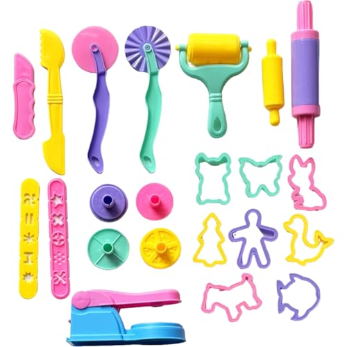 TLHWIN Kinder Knetmasse Werkzeuge Set, 22-teilig, Bunte Ausstechformen und Modellierwerkzeuge, Mehrfarbig TLHWIN Kinder Knetmasse Werkzeuge Set, 22-teilig, Bunte Ausstechformen und Modellierwerkzeuge, Mehrfarbig von TLHWIN
