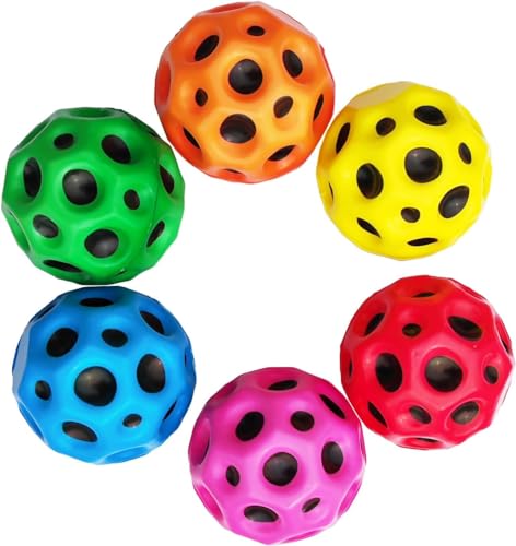 TLHWIN Moon Ball, Jump Ball,Space Ball,Bounce Ball Bouncing Ball für Kinder,Fun-Sportarten Gymnastik & Geschicklichkeit,Hochelastischer Gummi-Sprungball, 6 Stück. von TLHWIN