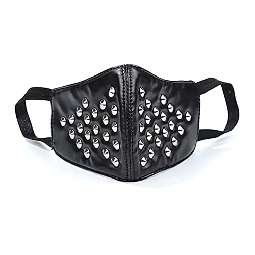 TLMDXTEU Herren Party Punk Maske Nieten Schwarz PU Leder Ball Party TLMDXTEU Herren Party Punk Maske Nieten Schwarz PU Leder Ball Party von TLMDXTEU
