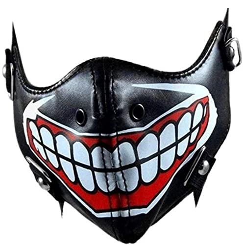 TLMDXTEU Rollenspiel Maske Big Teeth Punk PU Leder Party Ball Party TLMDXTEU Rollenspiel Maske Big Teeth Punk PU Leder Party Ball Party von TLMDXTEU