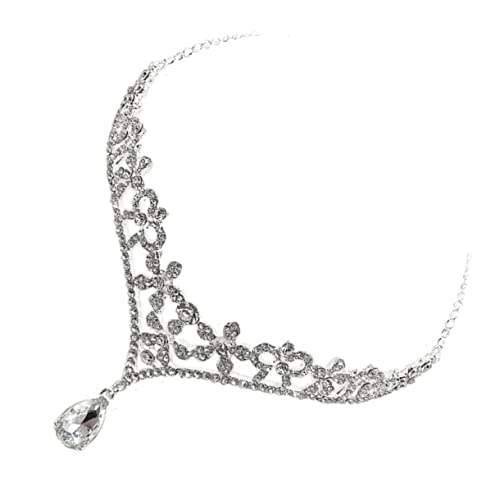 Braut Tiara Krone Braut Kopfschmuck Elegante Legierung Strass Braut Stirnband Hochzeit Schleier Stirnband Zubehör Silber(Silver) von TLTLT