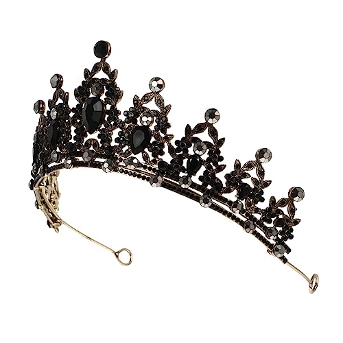 TLTLT Braut-Tiara-Krone, eleganter Hochzeits-Kopfschmuck for Frauen, funkelnde Diamantkrone, Braut-Haarschmuck, modische Brautkrone for die Braut, besondere Anlässe(Black) von TLTLT