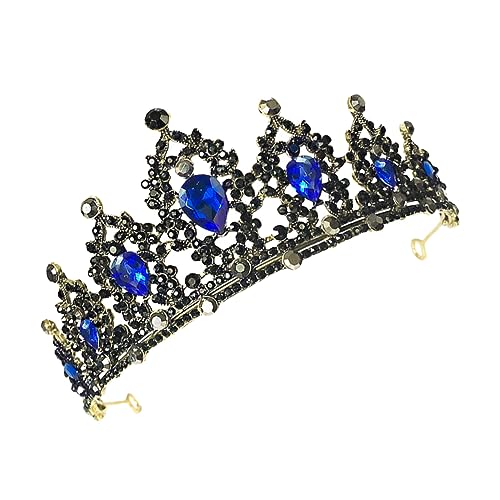 TLTLT Braut-Tiara-Krone, eleganter Hochzeits-Kopfschmuck for Frauen, funkelnde Diamantkrone, Braut-Haarschmuck, modische Brautkrone for die Braut, besondere Anlässe(Blue) von TLTLT