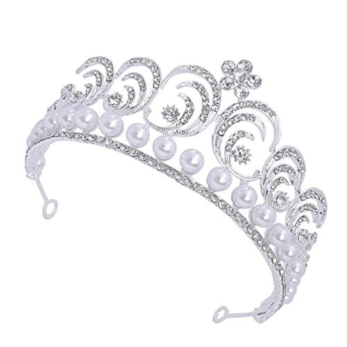 TLTLT Elegante Braut-Tiara-Krone for Frauen, funkelnder Strass-Hochzeitskopfschmuck, Haarschmuck for die Braut for Brautpartys, Zeremonien und besondere Anlässe (Silber/Weiß)(Silver) von TLTLT