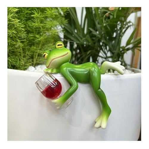 TLTLT Gartenskulpturen, kletternder Frosch, Topfhänger, Harz, Mini-Froschfigur for Pflanzgefäße, lustige Gartendekoration for Balkon, Hof oder Zimmerpflanzen (3 Stück)(Type C) von TLTLT