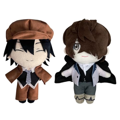 TLXNN 2 x BSD Plüsch, Ranpo Edogawa, weich, gefüllt, 20 cm, Edgar Allan Poe, Anime-Wurfkissen, niedliche Figur, Kissen, Sofa, Heimdekoration, Sammlerstück von TLXNN