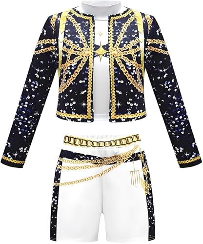 TLXNN Mira Cosplay Kostüm Zoey Kostüm für Kinder Schwarz und Gold Stil Rumi Anime Uniform Verkleidung für Halloween Karneval Party Thema von TLXNN