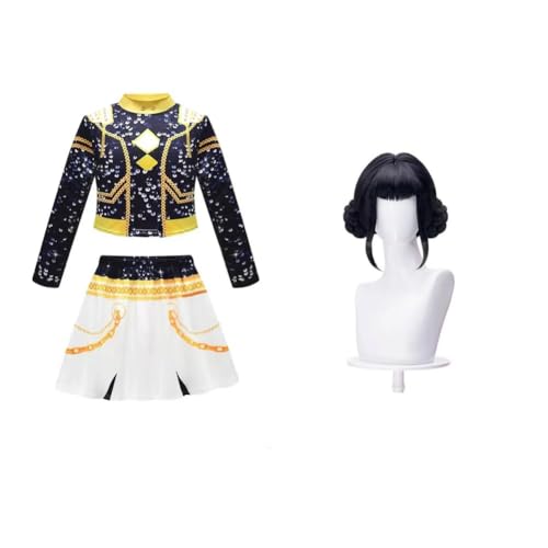TLXNN Mira Cosplay Kostüm mit Perücke Zoey Kostüm für Mädchen Schwarz und Gold Stil Rumi Anime Uniform Verkleidung für Halloween Karneval Mottoparty von TLXNN
