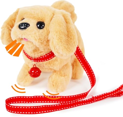 lectronic Pet, Toy Dog with Walking, Barking,Realistischer hund spielzeug kinder, Hund mit Leine der Läuft und Bellt, Haustier PlüSchtier, Hund Spielzeug Kinder laufenderhund spielzeug für kinder von TLYYUKP