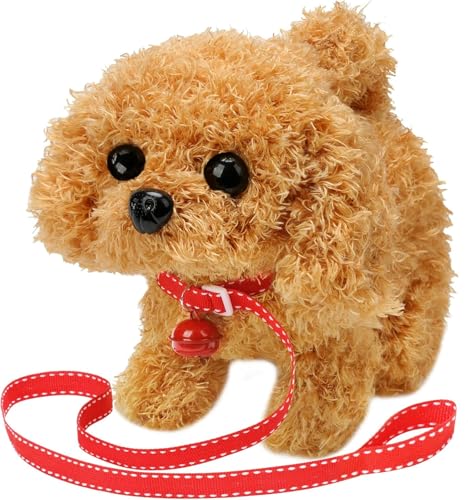 TLYYUKP Hund Spielzeug Kinder Toy Dog with Walking, Barking, Tail Brush, Spielzeug Hund Laufender HundSpielzeug für Kinder Hund mit Leine der SpielzeugHund der Läuft und Bellt Geschenk von TLYYUKP