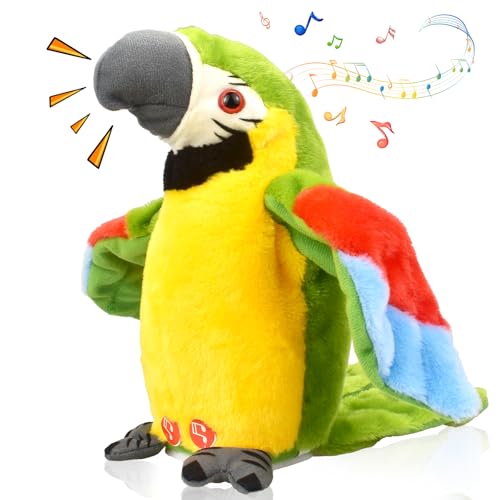 TLYYUKP Sprechender Papagei,Papagei Spielzeug Plapperndes Tier mit Aufnahme- und Wiedergabefunktion, Plappert Alles nach und bewegt Sich auf lustige Weise (Green) von TLYYUKP
