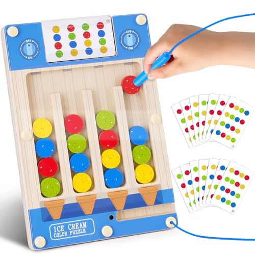 Kinderspiele Puzzle ab 3 4 5 Jahre, Spielzeug ab 3-4-5-6 Jahre Mädchen Junge Montessori Magnetspiel Labyrinth für Kinder Geschenk 3-7 Jahre Jungen Holzspielzeug ab 3 4 Jahre Farben Sortierspiel (Eis) Kinderspiele Puzzle ab 3 4 5 Jahre, Spielzeug ab 3-4-5-6 Jahre Mädchen Junge Montessori Magnetspiel Labyrinth für Kinder Geschenk 3-7 Jahre Jungen Holzspielzeug ab 3 4 Jahre Farben Sortierspiel (Eis) von TMGOT