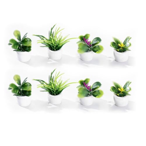 Miniatur Garten, Miniatur Garten Zubehör, 8PCS Miniatur Puppenhaus Pflanzen Set, Geeignet zum Grüne Dekorationen, Feengarten, Puppenhaus-Zubehör, Dekoration von TMRBBesty