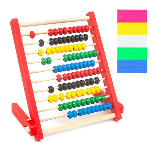 TMRBBesty Holz Rechenschieber,Grundschule Rechenschieber Abakus,Rechenschieber Rechenrahmen Kinder,Grundschule Mathe Spielzeug,Mit 100 Zählstäbchen Pädagogisches Puzzlespiel für Kinder ab 3 Jahren von TMRBBesty