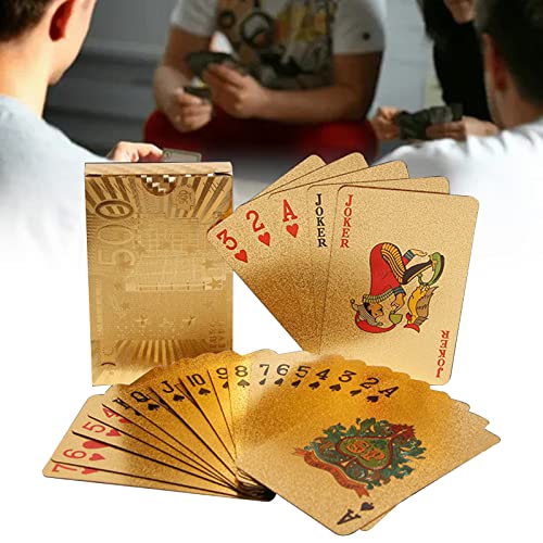 Gold Pokerkarten,wasserdichte Pokerkarten,Kunststoff Spielkarten,Professionelle Pokerkarte,Poolkarten-Wasserspiele,Gut für Familienpartyspiele von TMRBBesty