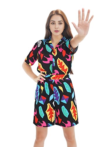 TMSD Damen Halloween Cosplay Kostüm 2-teiliges Button-Down-Outfit, Mehrfarbig, X-Large TMSD Damen Halloween Cosplay Kostüm 2-teiliges Button-Down-Outfit, Mehrfarbig, X-Large von TMSD