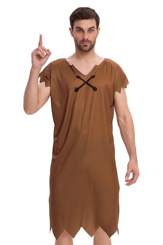 TMSD Halloween Herren Cosplay Party Kostüm Braun Tunika 4XL von TMSD