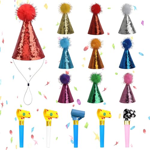 TMZELOA 10 Stück Partyhüte für Kuscheltiere + 5 Pfeife Verstellbare Blitzkappe Mini Partyhüte Geburtstagshut für Haustiere Happy Birthday-Hut Dekorationen Bunte Party Hüte für Kinder und Erwachsene TMZELOA 10 Stück Partyhüte für Kuscheltiere + 5 Pfeife Verstellbare Blitzkappe Mini Partyhüte Geburtstagshut für Haustiere Happy Birthday-Hut Dekorationen Bunte Party Hüte für Kinder und Erwachsene von TMZELOA