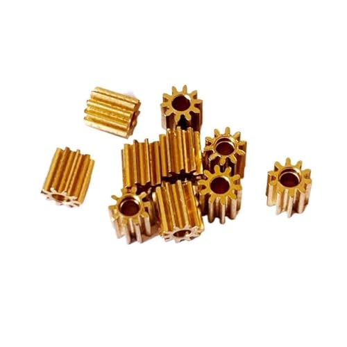 TNBCCXN Gears 10 stücke 0,3 Modul 10 Zähne Messing Getriebe 1,5mm 2mm Engen Fit Welle Motor Ritzel(2mm) von TNBCCXN