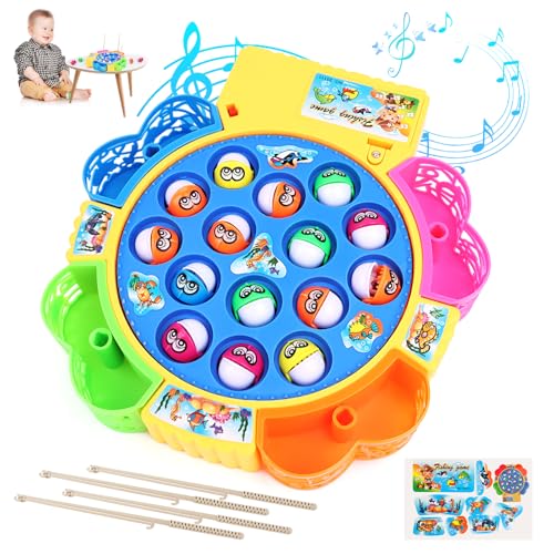 TNOMSNO Angelspiel, Angelspiel für Kinder ab 3 Jahre Angelspiel Fische Angeln Spiel Spielzeug, Angelspiel ab 2 3 4 Jahre Junge Mädchen von TNOMSNO