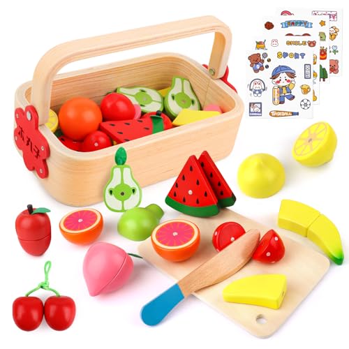TNOMSNO Holzspielzeug Spielküche Zubehör, Montessori Spielzeug ab 1 2 3 4 Jahr, Holz Obst Küche Spielzeug Lernspielzeug Rollenspiele Geschenk, Schneiden Obst Kinderküche Zubehör TNOMSNO Holzspielzeug Spielküche Zubehör, Montessori Spielzeug ab 1 2 3 4 Jahr, Holz Obst Küche Spielzeug Lernspielzeug Rollenspiele Geschenk, Schneiden Obst Kinderküche Zubehör von TNOMSNO