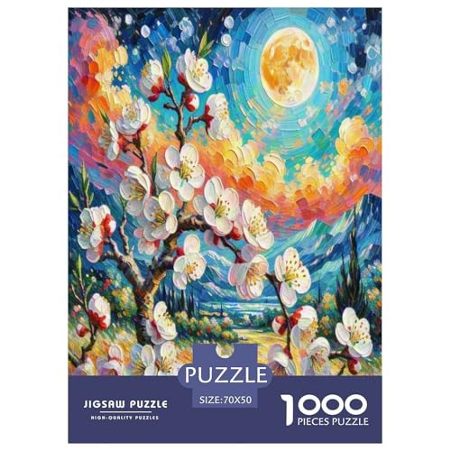 Aprikosenblüte Puzzle 1000 Teile Schwer Puzzle Spielzeug Pädagogisches Spiel Impossible Herausforderungsspielzeug Für Erwachsene Und Kinder Ab 12 Jahren 70x50cm/1000pcs von TNSGHAVED